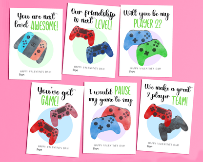 Editable Gamer Valentine Cards for Kids Classroom Valentine