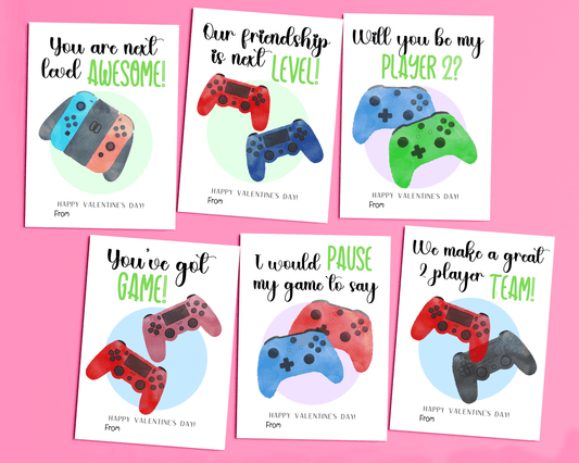 Editable Gamer Valentine Cards for Kids Classroom Valentine