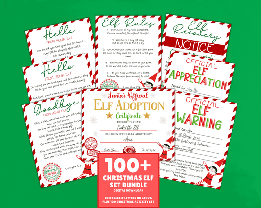 EDITABLE Girl Elf Letter Set