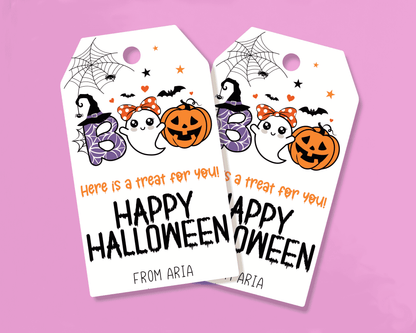 Boo Ghost Pumpkin Halloween Gift Tags