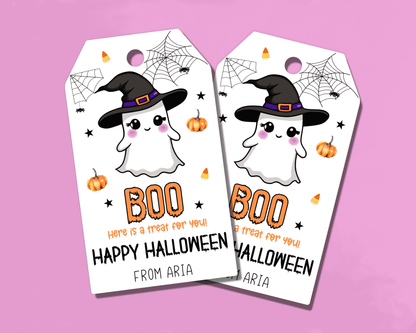 Ghost Boo Happy Halloween Gift Tags