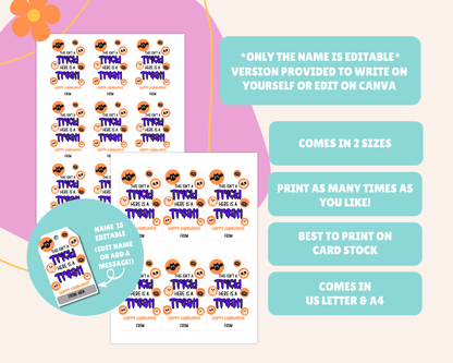 Trick or Treat Halloween Gift Tags