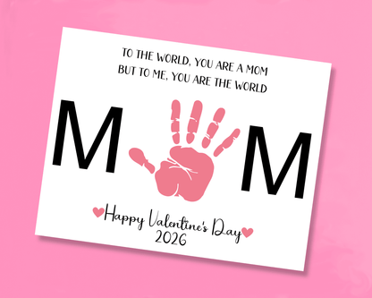 Mom Valentine Handprint Art Craft for Kids