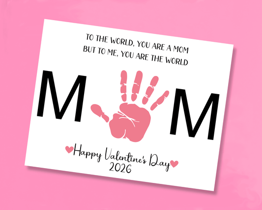 Mom Valentine Handprint Art Craft for Kids