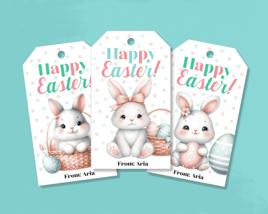 Editable Easter Gift Tags, Printable Easter Basket Tags