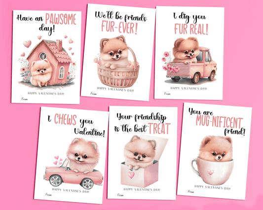 Editable Dog Valentine Cards for Kids for Classroom Valentine