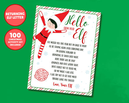 EDITABLE Returning Elf Hello Letter
