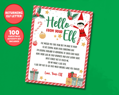 EDITABLE Returning Elf Hello Letter