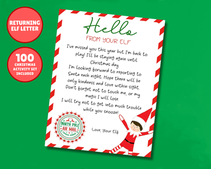 EDITABLE Returning Elf Hello Letter
