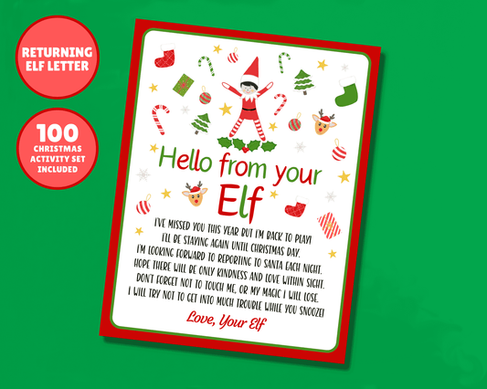 EDITABLE Returning Elf Hello Letter