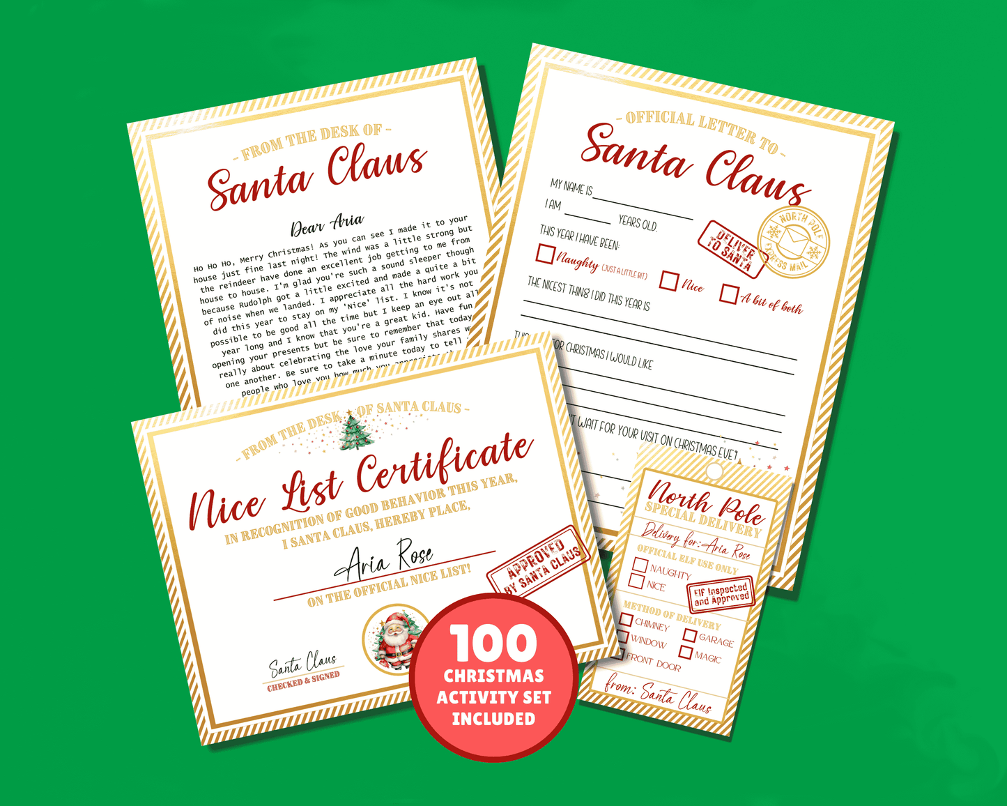 EDITABLE Santa Letter Set