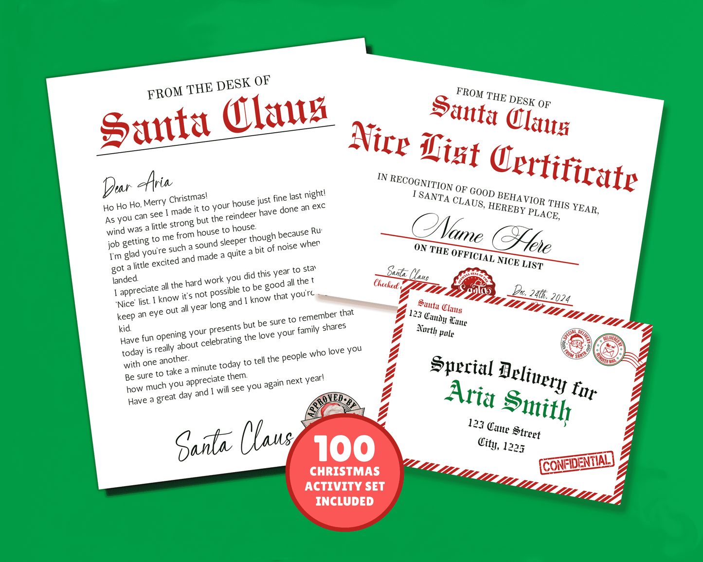 EDITABLE Santa Letter Set