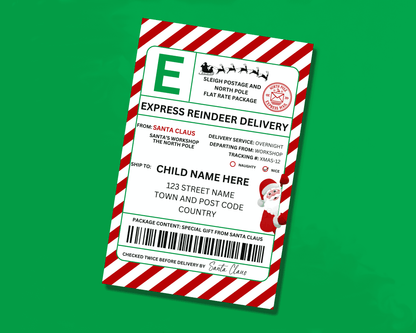 EDITABLE Santa Shipping Label