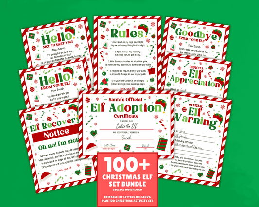 EDITABLE Elf Letter Set