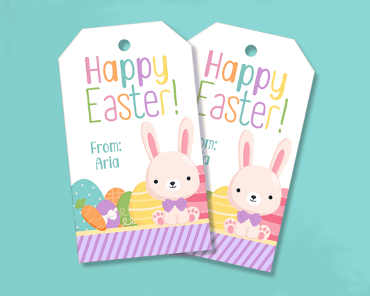 Editable Easter Gift Tags, Printable Easter Basket Tags