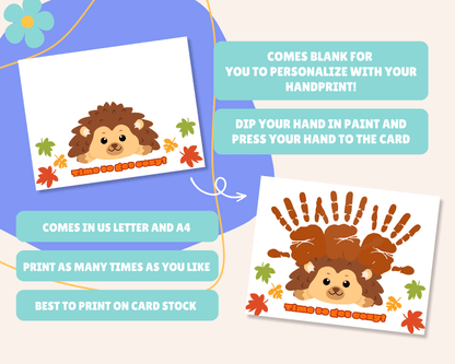 Time to get Cozy Hedgehog Handprint Craft