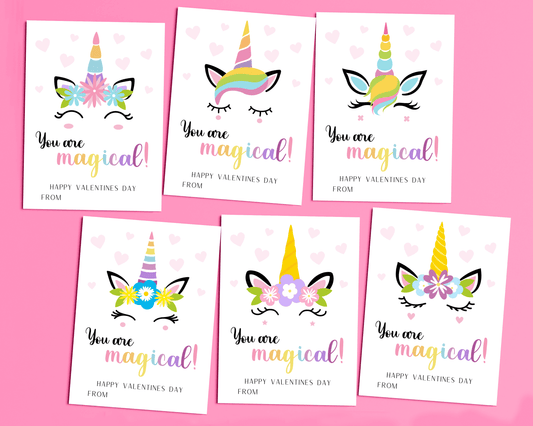 Editable Unicorn Valentine Cards for Kids for Classroom Valentine