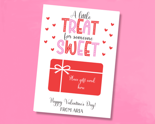 Editable Sweet Treat Teacher Valentine Gift Card Holder for Classroom Valentine