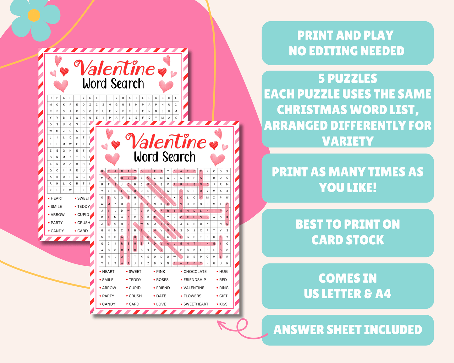 Valentine Word Search Game