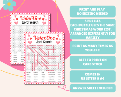 Valentine Word Search Game