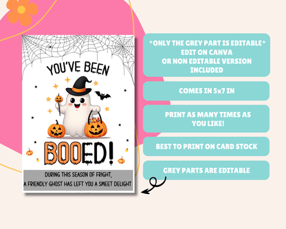 You've been Booed Editable Halloween Sign