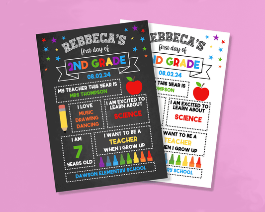 EDITABLE Chalkboard First day of School Sign