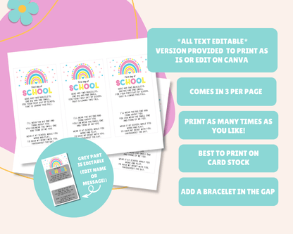 EDITABLE Mommy and Me Bracelet Tag