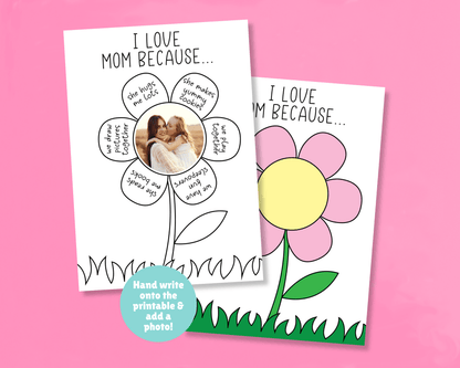 Mother's Day I Love my Mom Because Printable