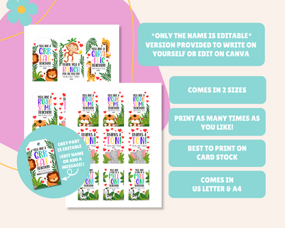 EDITABLE Teacher Appreciation Gift Tag