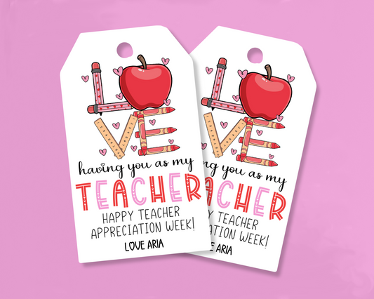 EDITABLE Teacher Appreciation Gift Tag