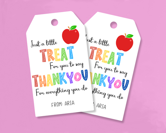 EDITABLE Teacher Appreciation Gift Tag