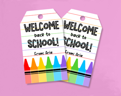 EDITABLE First Day Of School Gift Tag
