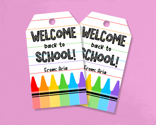 EDITABLE First Day Of School Gift Tag