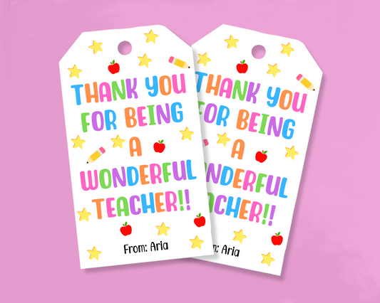 EDITABLE Teacher Appreciation Gift Tag